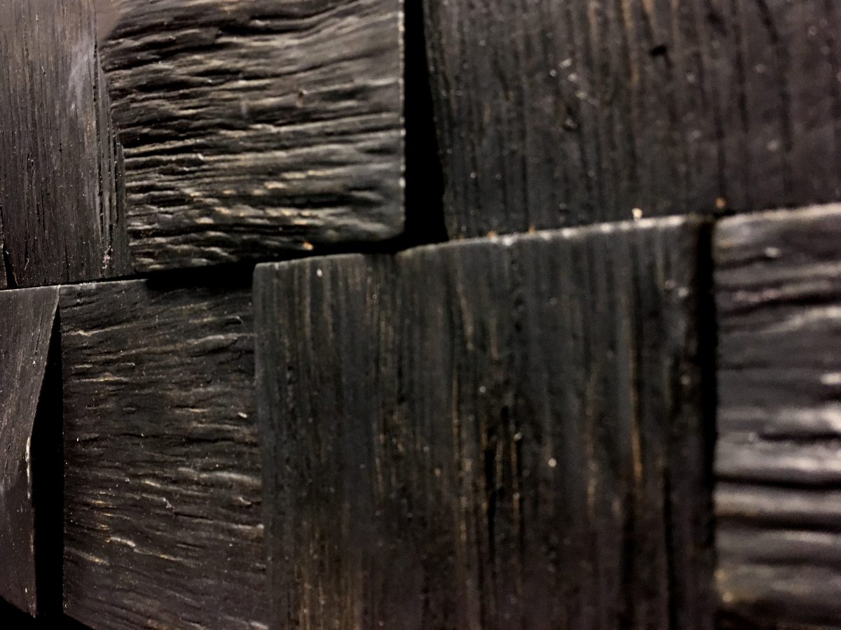 Detail image of wood wall.