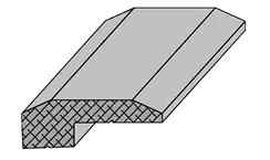 Drawing of hardwood floor molding.