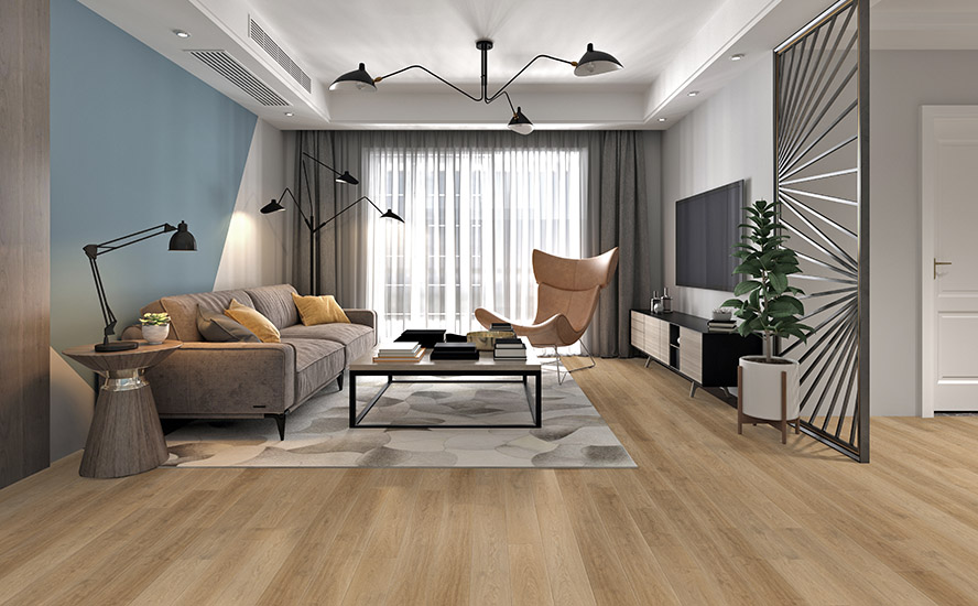 Image showing wood flooring in a living room scene.