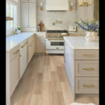 Image showing wood flooring in a modern bohemian style kitchen.