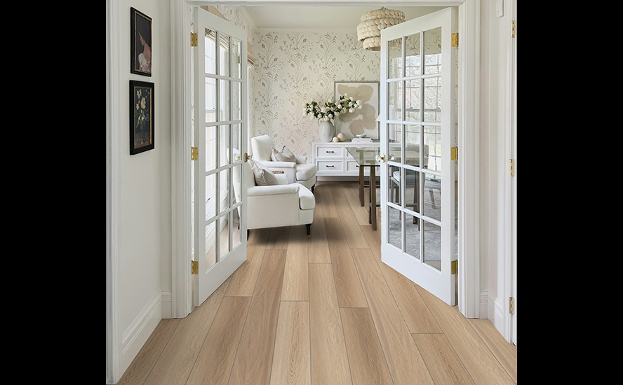 Image showing wood flooring in a clean and modern style living room.